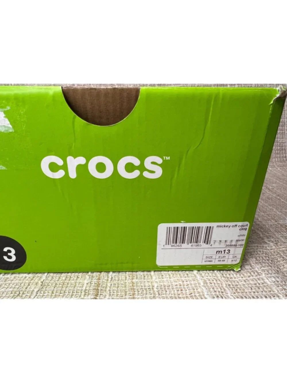 NIB Crocs Unisex Adult Mickey Off Court Clog Classic w/ 2 Charms Size 13 Men's